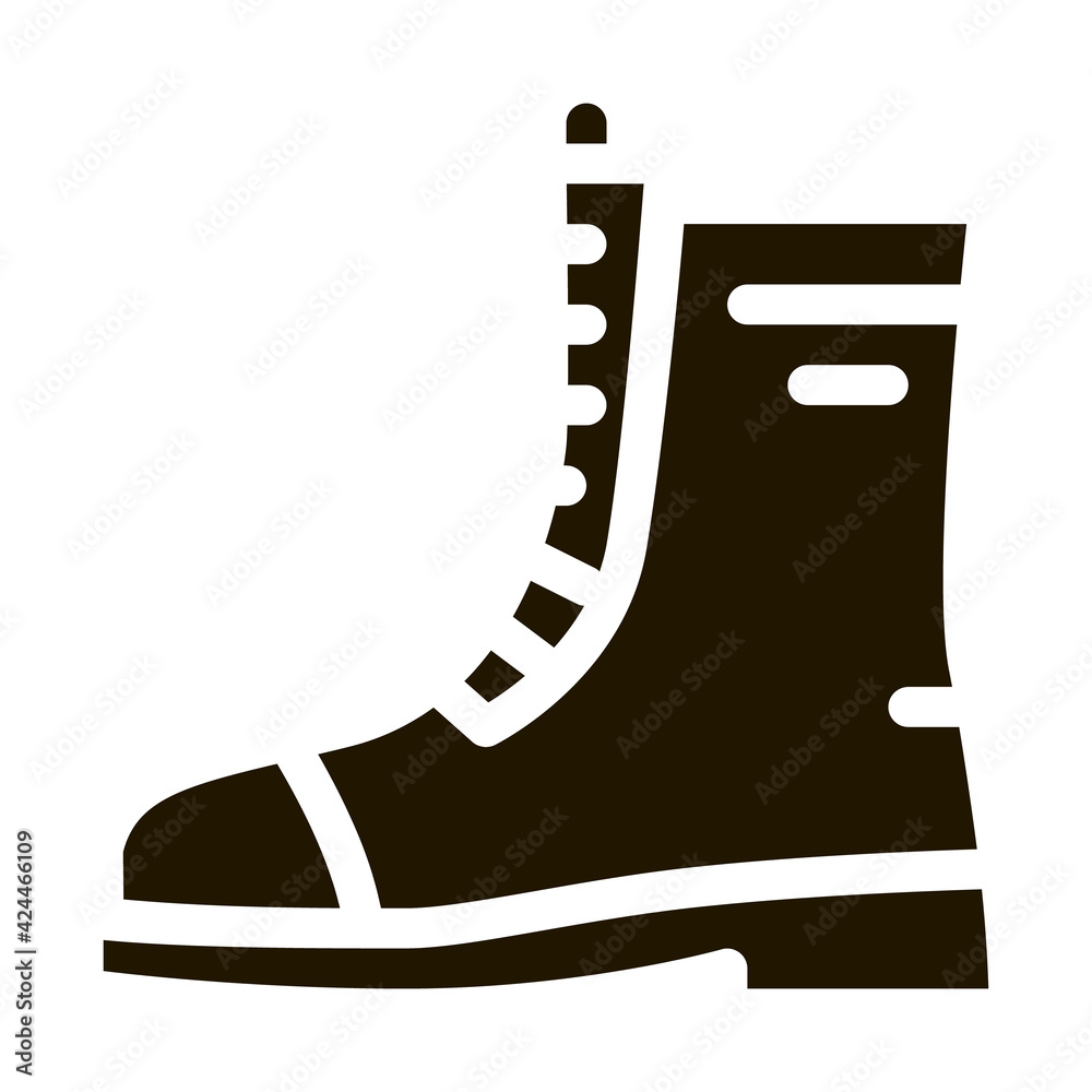 boot for travel glyph icon vector. boot for travel sign. isolated symbol illustration boot for travel glyph icon vector. boot for travel sign. isolated symbol illustration