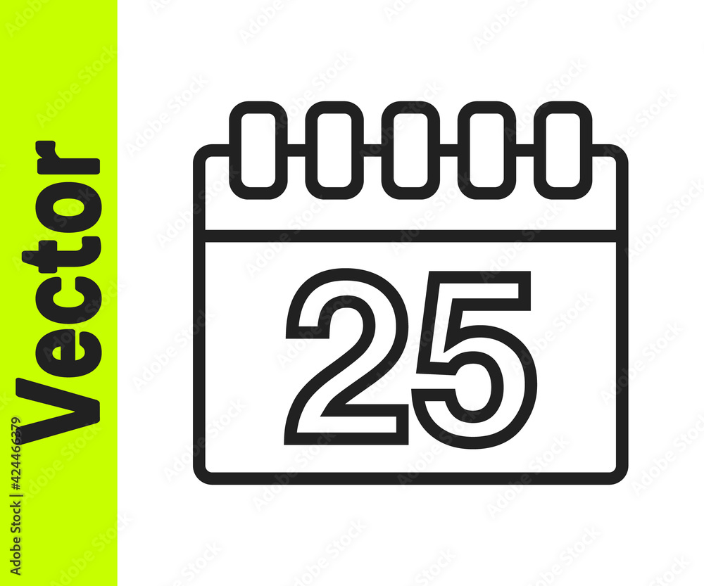 Black line Calendar icon isolated on white background. Event reminder symbol. Vector Black line Calendar icon isolated on white background. Event reminder symbol. Vector