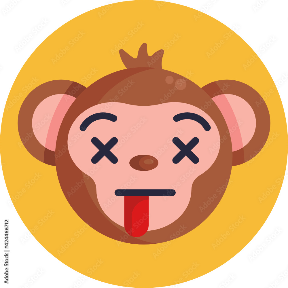 Monkey Emoji Icon. Vector Illustration Monkey Emoji Icon. Vector Illustration