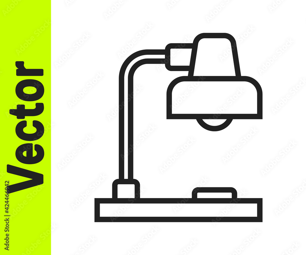 Black line Table lamp icon isolated on white background. Vector Black line Table lamp icon isolated on white background. Vector