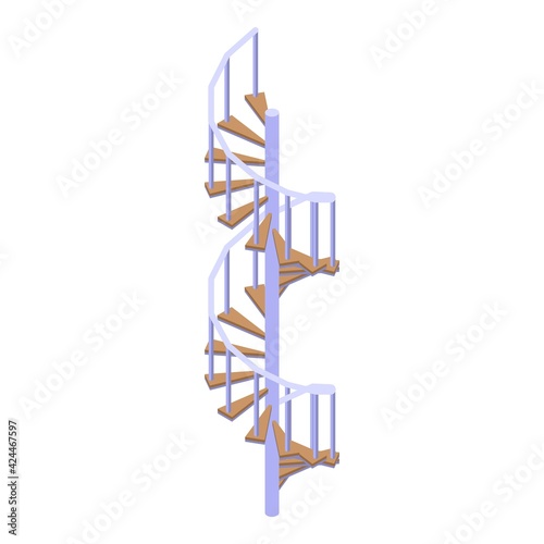 Building spiral staircase icon. Isometric of Building spiral staircase vector icon for web design isolated on white background