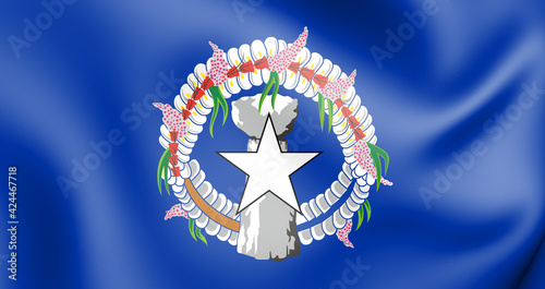 3D Flag of Northern Mariana Islands. 3D Illustration. photo