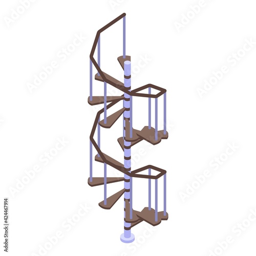 Exterior spiral staircase icon. Isometric of Exterior spiral staircase vector icon for web design isolated on white background