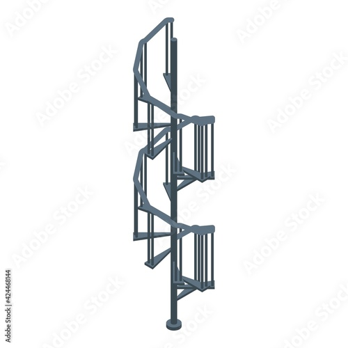 Metal spiral staircase icon. Isometric of Metal spiral staircase vector icon for web design isolated on white background