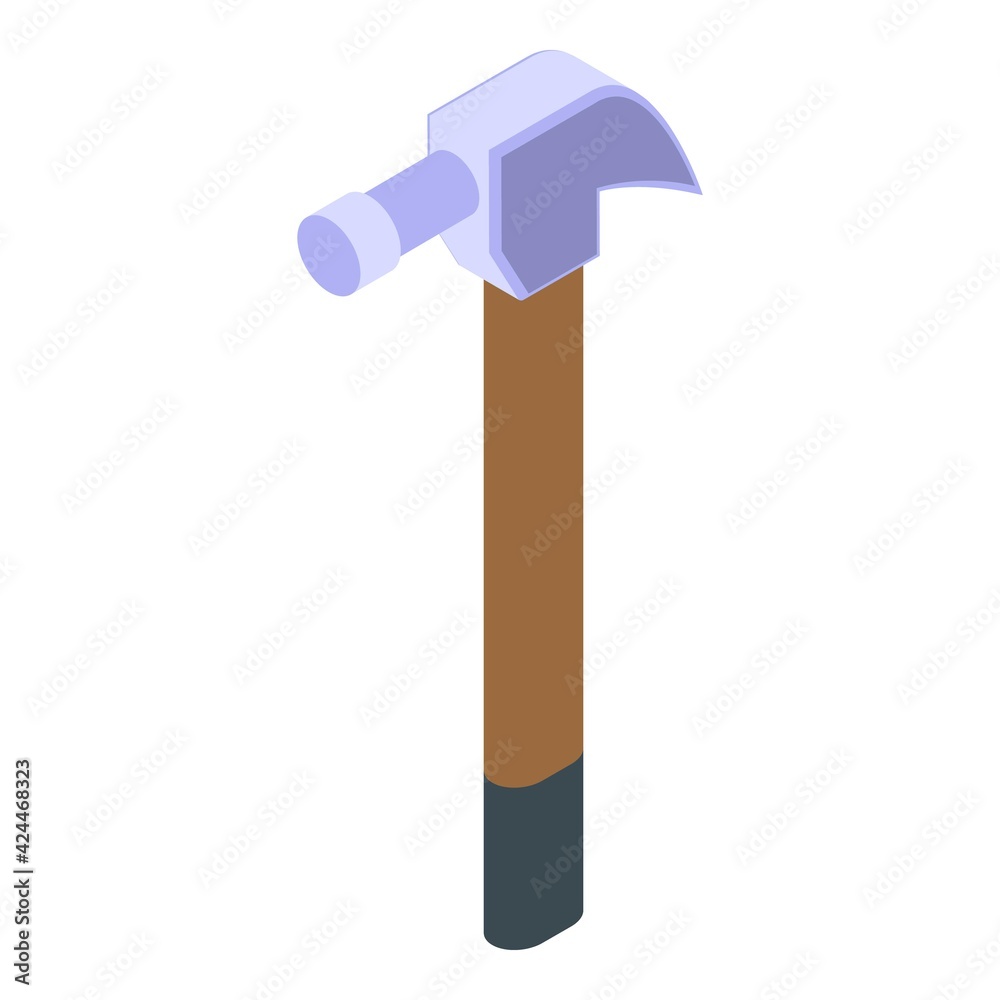 Home hammer icon. Isometric of Home hammer vector icon for web design isolated on white background Home hammer icon. Isometric of Home hammer vector icon for web design isolated on white background