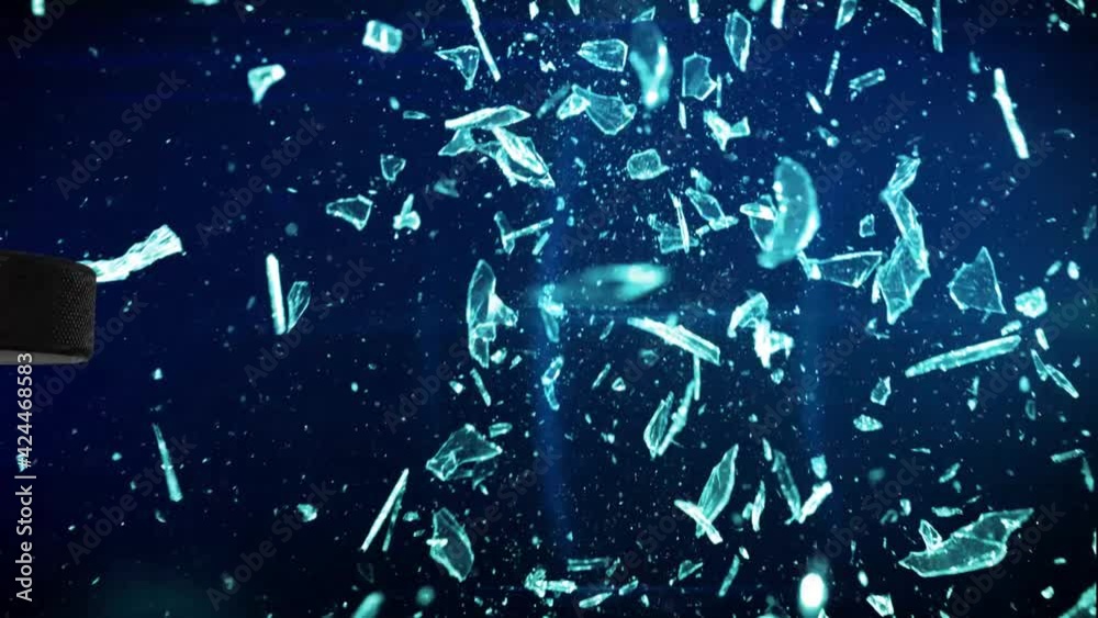 Great animation of a hockey puck going through glass. This would make a good intro or endtro. Add your text, logo, or photo and you will have a great 
 hockey animation.