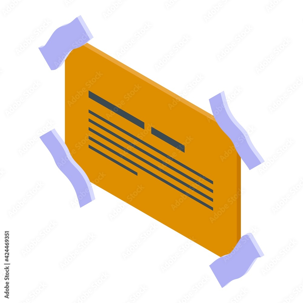 Memo note scotch icon. Isometric of Memo note scotch vector icon for web design isolated on white background Memo note scotch icon. Isometric of Memo note scotch vector icon for web design isolated on white background