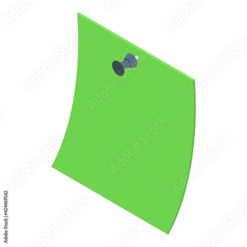 Green memo icon. Isometric of Green memo vector icon for web design isolated on white background