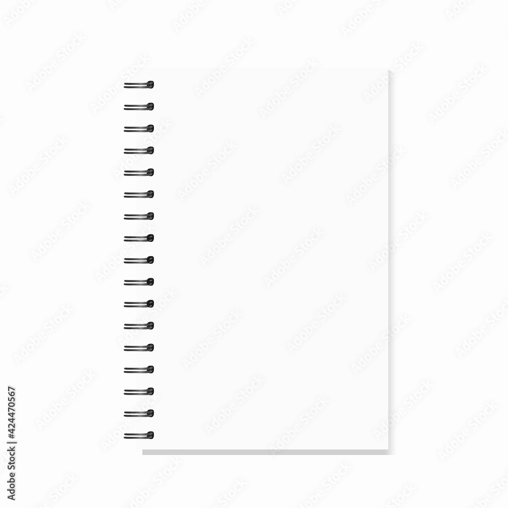 Metal spiral vector blank notebook isolated on white backgound. Metal spiral vector blank notebook isolated on white backgound.