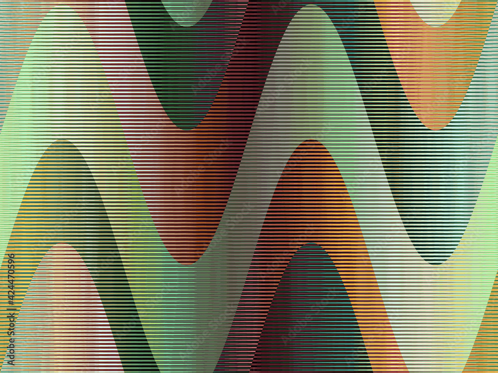 custom made wallpaper toronto digitalGreen pink orange waves, design, abstract background with triangles