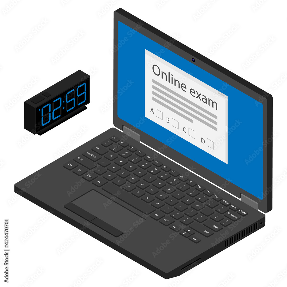 Concept of online exam, questionnaire form, online education, survey, internet quiz. Concept of online exam, questionnaire form, online education, survey, internet quiz.