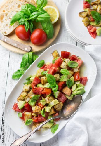 Italian panzanella bread salad