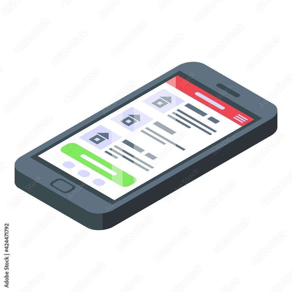 Rental smartphone icon. Isometric of Rental smartphone vector icon for web design isolated on white background Rental smartphone icon. Isometric of Rental smartphone vector icon for web design isolated on white background