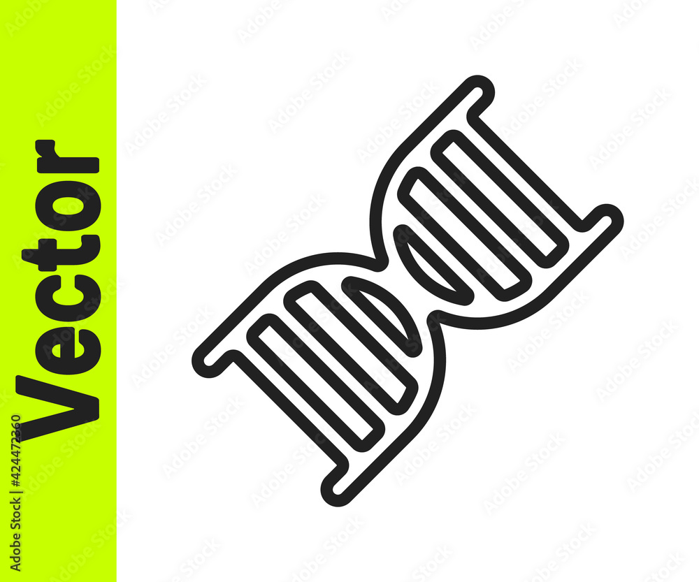 Black line DNA symbol icon isolated on white background. Vector Black line DNA symbol icon isolated on white background. Vector