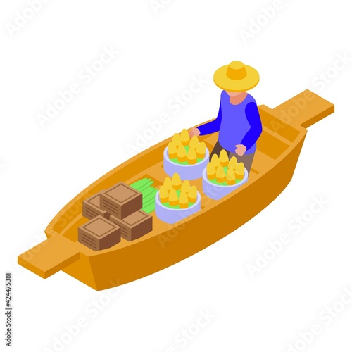 Culture floating market icon. Isometric of Culture floating market vector icon for web design isolated on white background