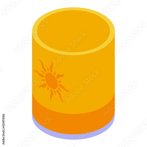 Sun floating lantern icon. Isometric of Sun floating lantern vector icon for web design isolated on white background