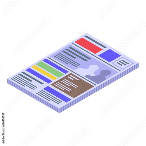 Newspaper information icon. Isometric of Newspaper information vector icon for web design isolated on white background