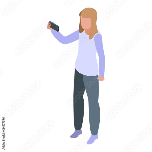 Smartphone take photo icon. Isometric of Smartphone take photo vector icon for web design isolated on white background