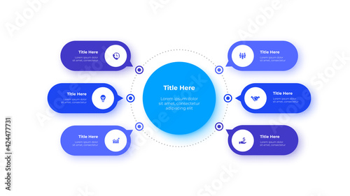 Vector Infographic label design template with icons and 6 options or steps. Can be used for process diagram, presentations, workflow layout, banner, flow chart, info graph