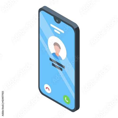 Smartphone incoming call icon. Isometric of Smartphone incoming call vector icon for web design isolated on white background
