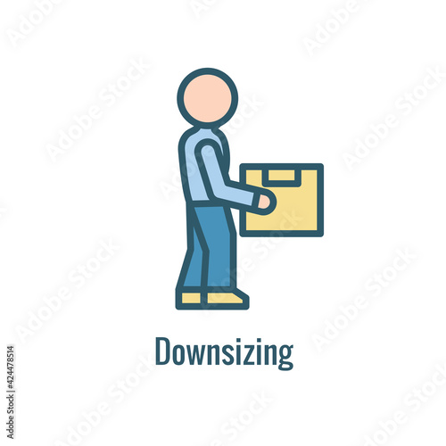 Job Loss, Downsizing, Getting Fired, and Unemployment from Covid 19 or Coronavirus Icon