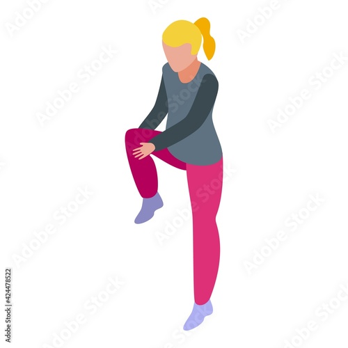 Pilates knee up icon. Isometric of Pilates knee up vector icon for web design isolated on white background