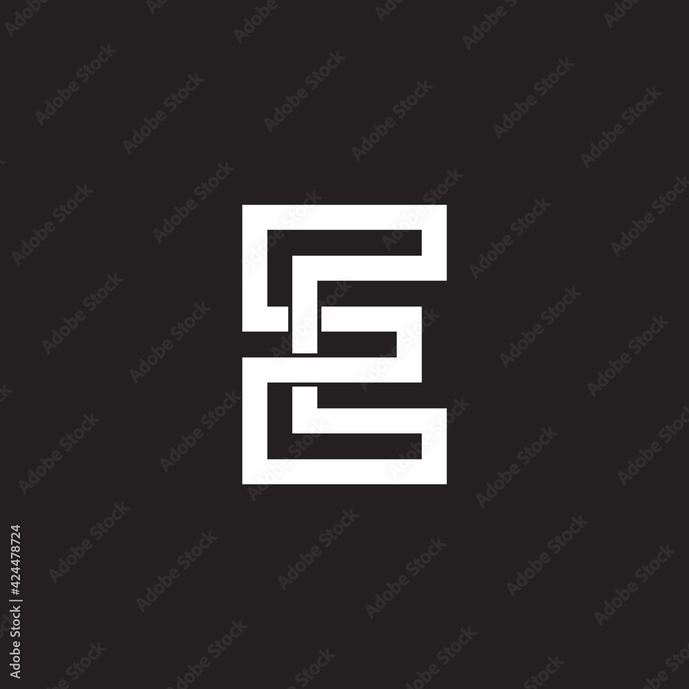 letter e uppercase infinity geometric line logo vector letter e uppercase infinity geometric line logo vector