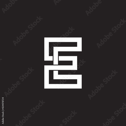 letter e uppercase infinity geometric line logo vector photo