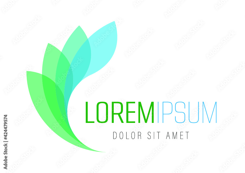 Vector logo template - green leaf or leaves. Can be used for branding for an eco, bio, organic or nature related business Vector logo template - green leaf or leaves. Can be used for branding for an eco, bio, organic or nature related business