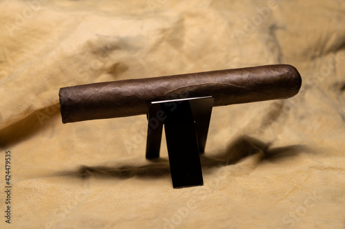 cigar o a leather background
