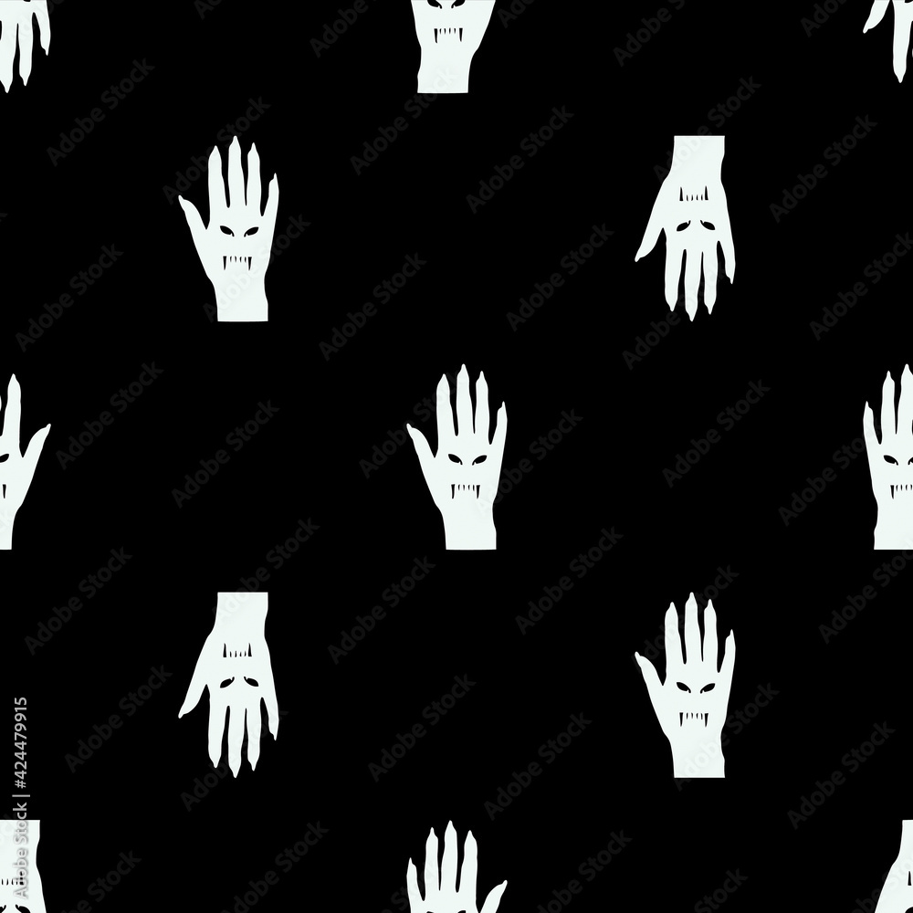 Obraz premium Vampire Hand Motif Seamless Graphic Pattern