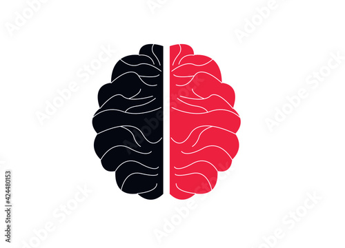 Thinking process, brainstorming, good idea, brain activity, insight. Flat line vector brain illustration design for your web design and print