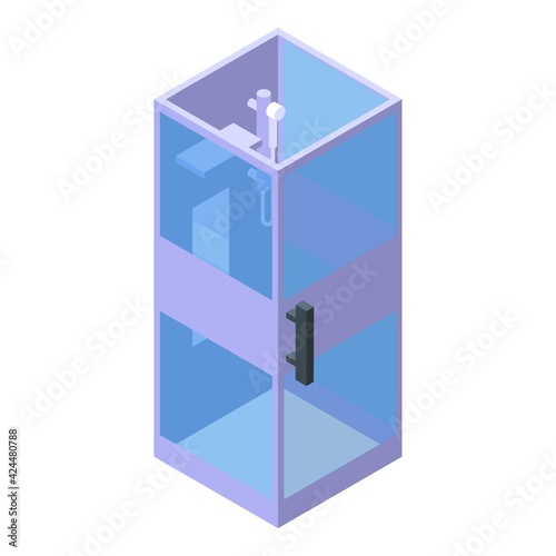 Compact shower stall icon. Isometric of Compact shower stall vector icon for web design isolated on white background