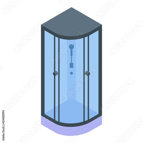 Corner shower stall icon. Isometric of Corner shower stall vector icon for web design isolated on white background