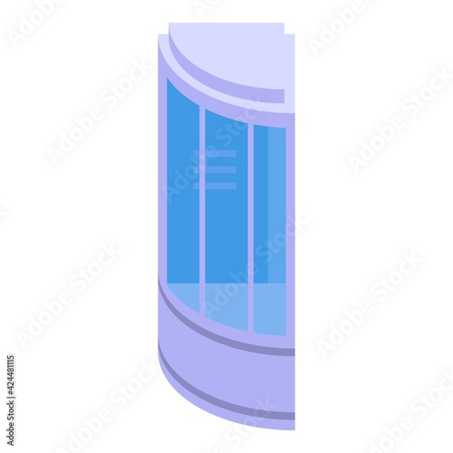 Door shower stall icon. Isometric of Door shower stall vector icon for web design isolated on white background
