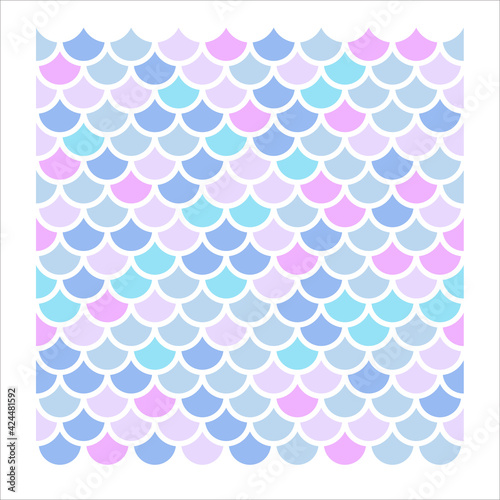 Seamless pattern of mermaid scales Beautifully arranged fish scales. Isolated on background