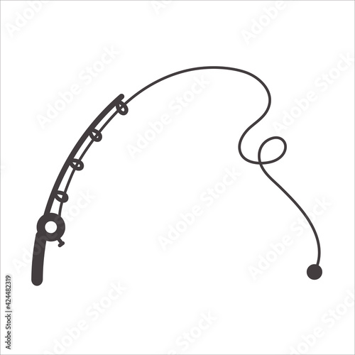 Vector fishing hook silhouette The concept of fishing lovers Isolated on white background