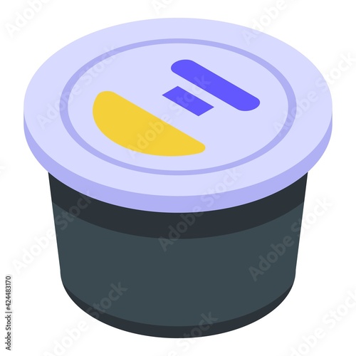 Cappuccino capsule icon. Isometric of Cappuccino capsule vector icon for web design isolated on white background