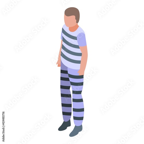 Jail prisoner icon. Isometric of Jail prisoner vector icon for web design isolated on white background