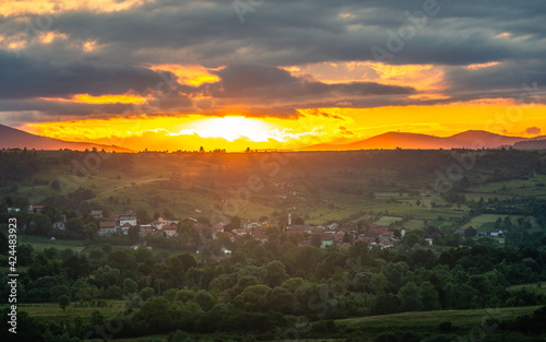 sunset in the mountains