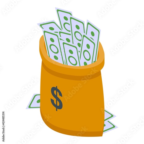 Money inheritance icon. Isometric of Money inheritance vector icon for web design isolated on white background