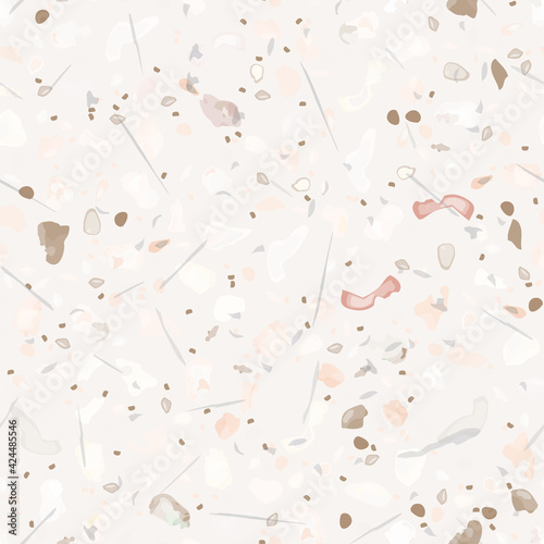 Terrazzo Texture Vector. Flooring Seamless Pattern