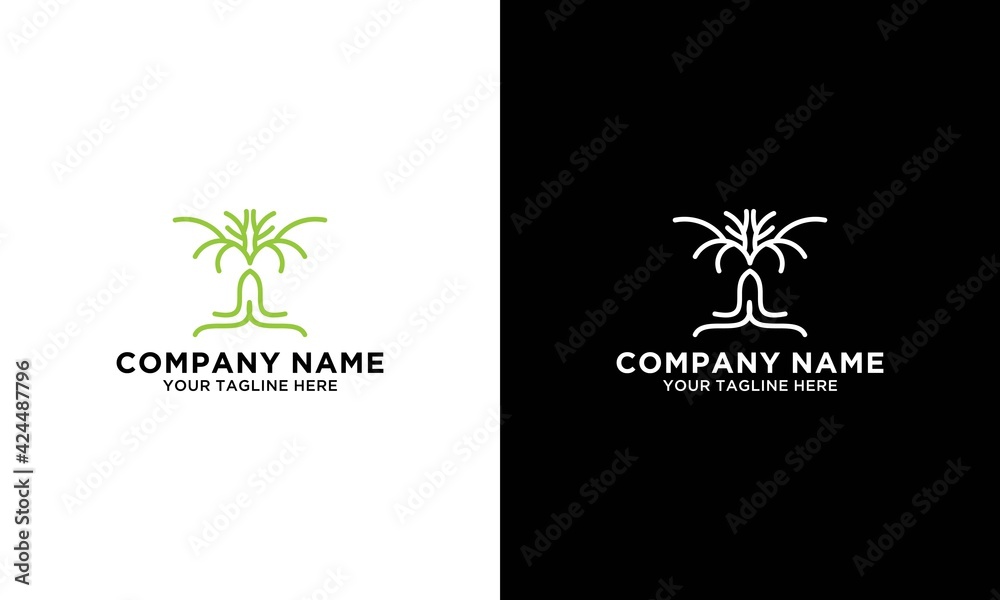 Abstract tree logo icon. Universal creative premium solid floral leaf symbol. Cosmetic and spa.