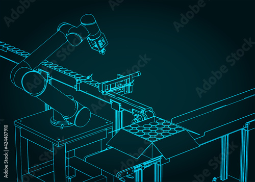 Automated factory line drawing