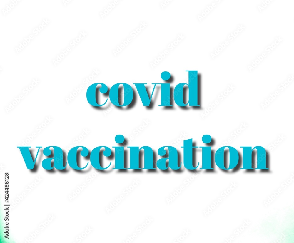 covid vaccination text 3d sky blue with white backround illustration covid vaccination text 3d sky blue with white backround illustration