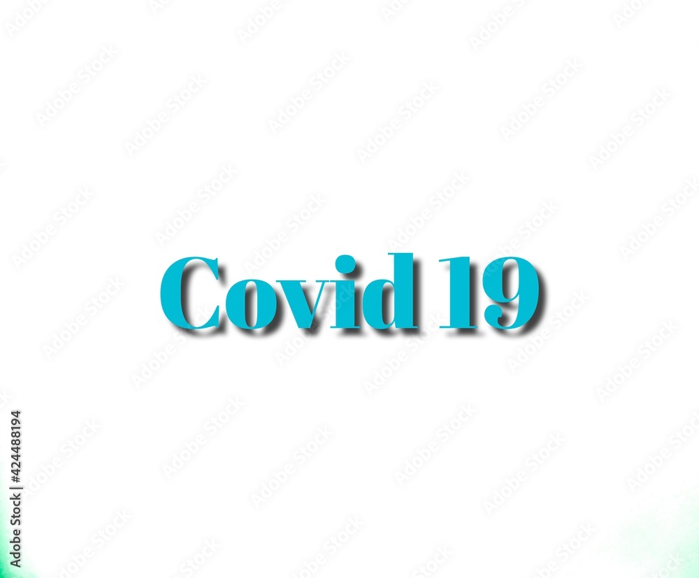 covid logo design text 3d white backround