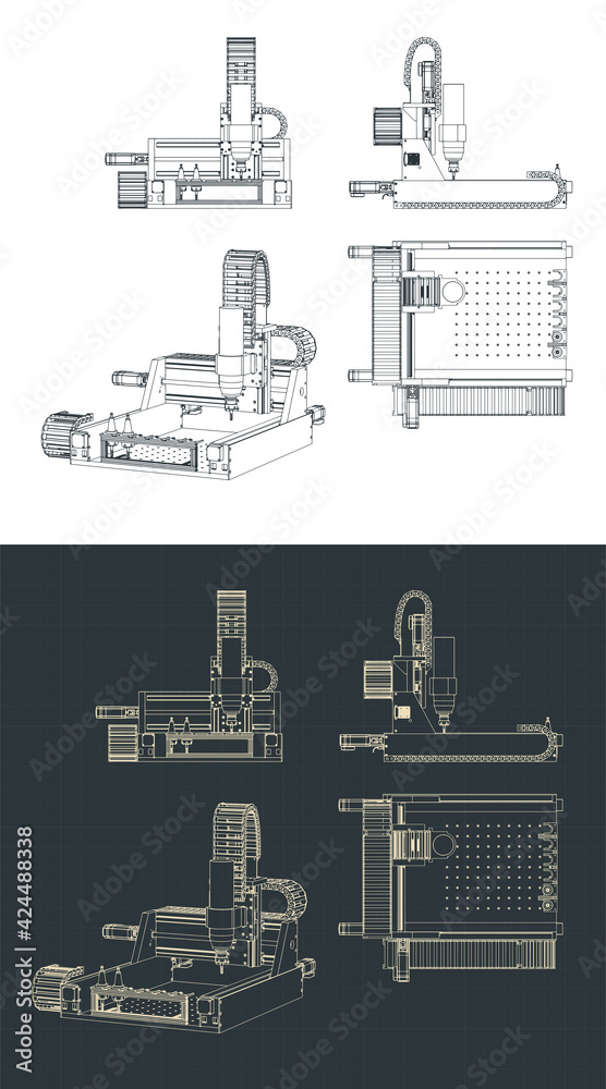 CNC milling machine blueprints