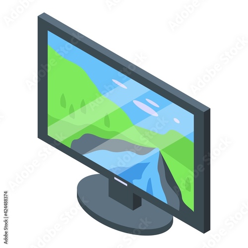 Smart tv monitor icon. Isometric of Smart tv monitor vector icon for web design isolated on white background