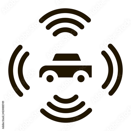 car signalization glyph icon vector. car signalization sign. isolated symbol illustration