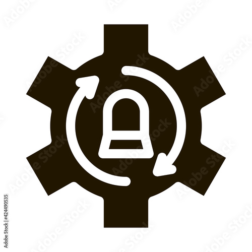 signalization code mistake working process glyph icon vector. signalization code mistake working process sign. isolated symbol illustration